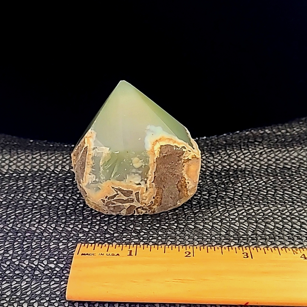 Genuine Agate green w Earth Tones decor Office accent paperweight coffee table!